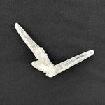 Side view of Clear Quartz Point - Unpolished Laser Double Point showing natural crystal details