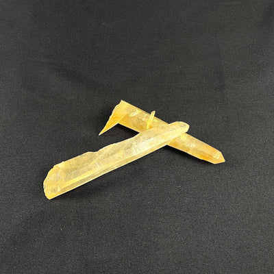 Tangerine Quartz Point - Unpolished Tangerine Laser Point from Amezoni Crystals, front view