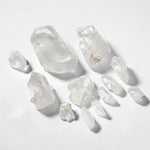 Side view of Lightning Strike Quartz Lot showing natural crystal details