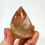 Close-up of Amphibole Quartz Free Form - Amphibole Red and Yellow Free Form Lot with visible color and formation
