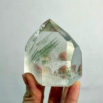 Close-up of Garden Quartz Tower - Chlorite Phantom and Garden Towers Lot with visible color and formation