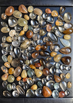 Close-up of Rutile Quartz Cabochon - High Quality Colorful Rutilated Cabochons Lot with visible color and formation