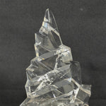 Close-up of Lemurian Quartz Free Form - High Quality Faceted Free Form with Stand with visible color and formation