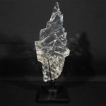 Lemurian Quartz Free Form - High Quality Faceted Free Form with Stand from Amezoni Crystals, front view