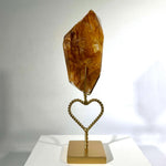 High Quality Golden Healer Free Form with Stand from Amezoni Crystals, front view