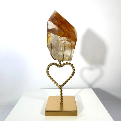 High Quality Golden Healer Free Form With Stand from Amezoni Crystals, front view