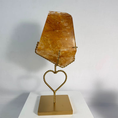 High Quality Golden Healer Free Form With Stand from Amezoni Crystals, front view