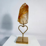 High Quality Golden Healer Free Form With Stand from Amezoni Crystals, front view