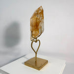 High Quality Golden Healer Free Form With Stand shown for scale and natural variation