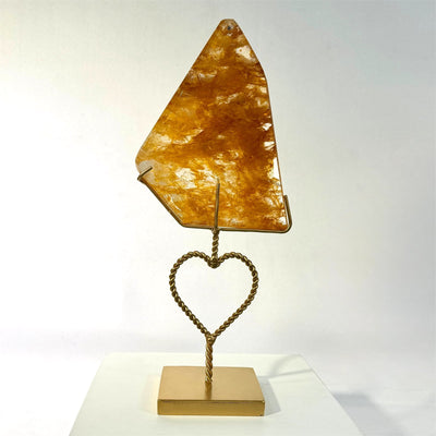 High Quality Golden Healer Free Form With Stand from Amezoni Crystals, front view