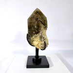 Side view of 100% Natural Citrine with Tourmaline Inclusion showing natural crystal details