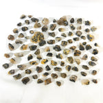 Side view of Rutile Quartz Lot - Novo Horizonte Golden Rutile 100% Natural Lot showing natural crystal details