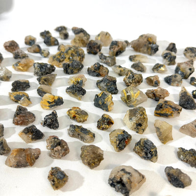 Rutile Quartz Lot - Novo Horizonte Golden Rutile 100% Natural Lot from Amezoni Crystals, front view