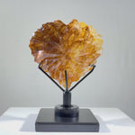 High Quality Golden Healer Faceted Heart With Stand