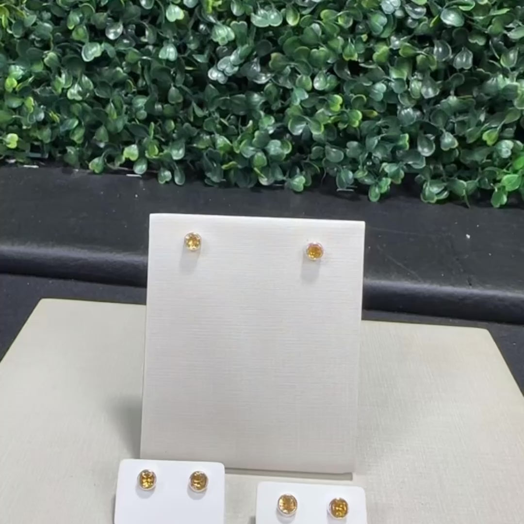 Citrine Earrings 925 Silver