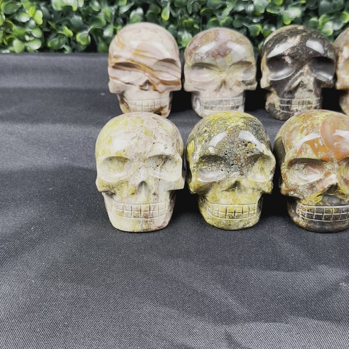 Jasper Carving Skull - 8 PCS
