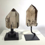 High Quality Smoky Lemurian Towers w/ stand product video showing Lemurian Quartz Tower - High Quality Smoky Lemurian Towers with stand in bulk from.