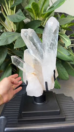 Diamantina Cluster w/ Stand product video showing Diamantina Quartz Cluster - Diamantina Cluster with Stand from Amezoni Brazil.