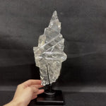 High Quality Faceted Free Form w/ Stand product video showing Lemurian Quartz Free Form - High Quality Faceted Free Form with Stand from Amezoni.