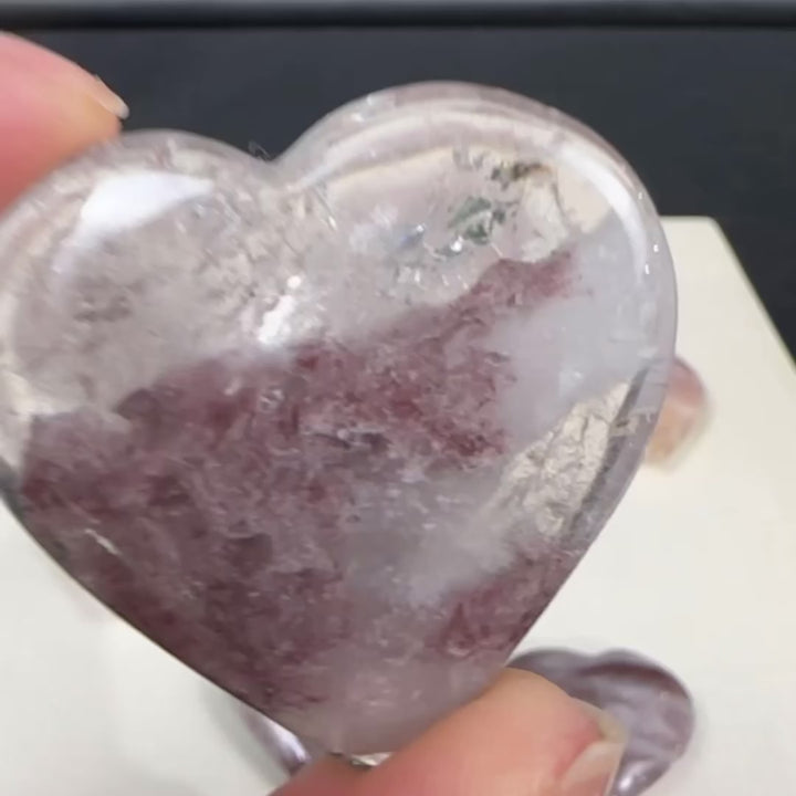 HQ Pink Lithium Hearts Carvings