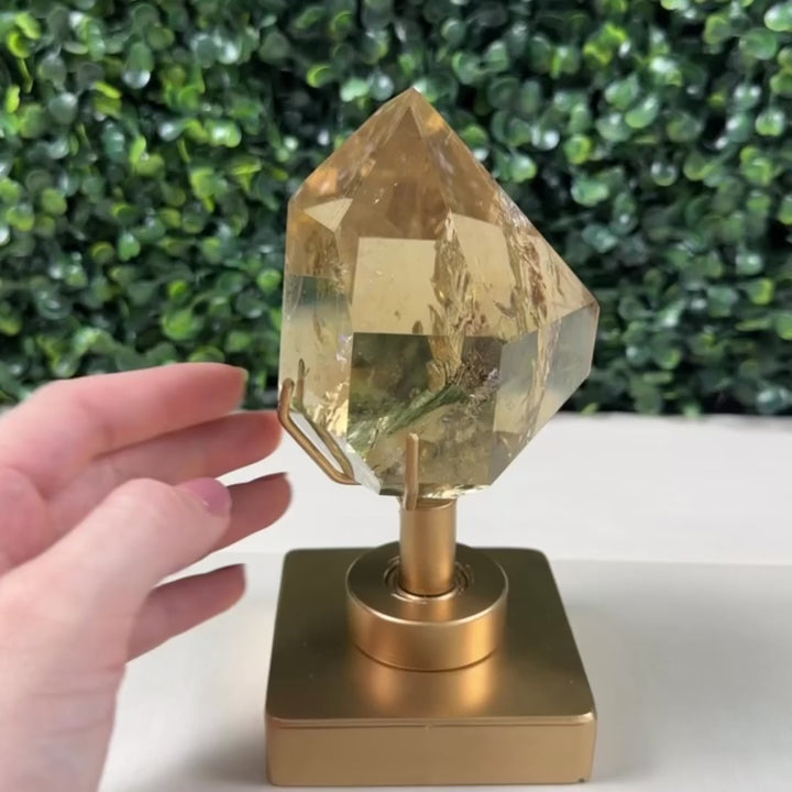 High Quality Natural Citrine Point with Stand