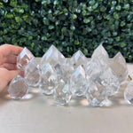 High Quality Faceted Clear Quartz Flames Wholesale - Bulk product video showing High Quality Faceted Clear Quartz Flames Wholesale - Bulk in bulk from Amezoni Brazil.