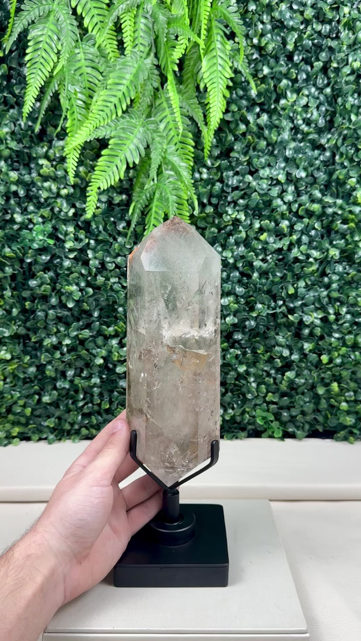 Garden Smoky Quartz DT point with stand